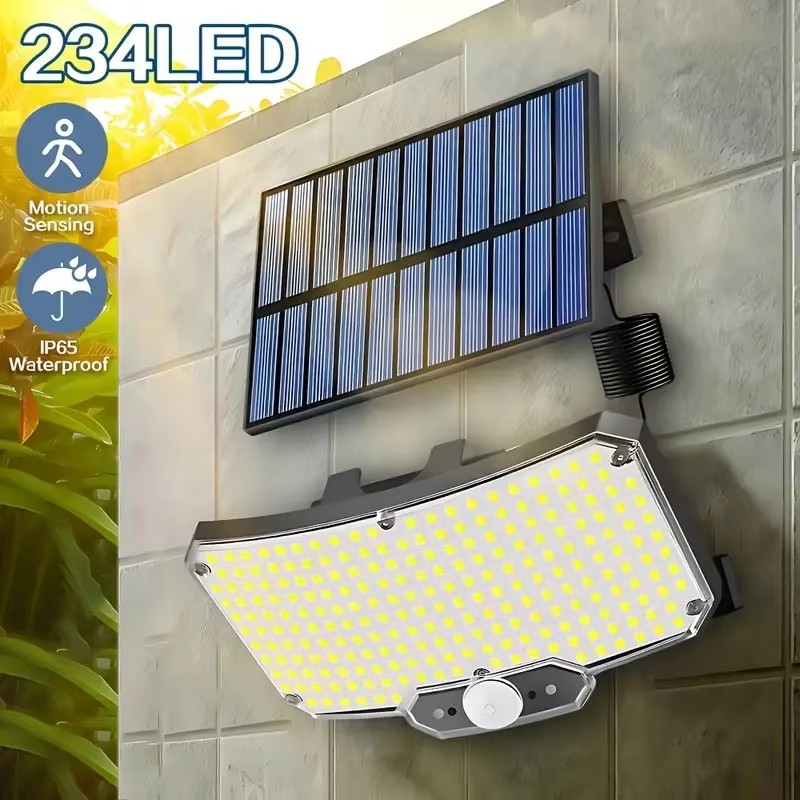 Solar Lamp - 234 LED Solar-Außenleuchten mit Bewegungssensor, superhell,
