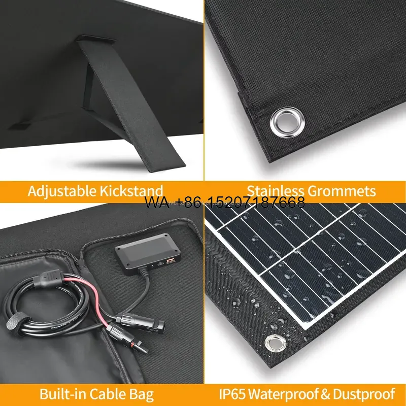 Solar Panel 200W - Wmwmnu 200W Faltbares Solarmodul Monokristallines Tragbares
