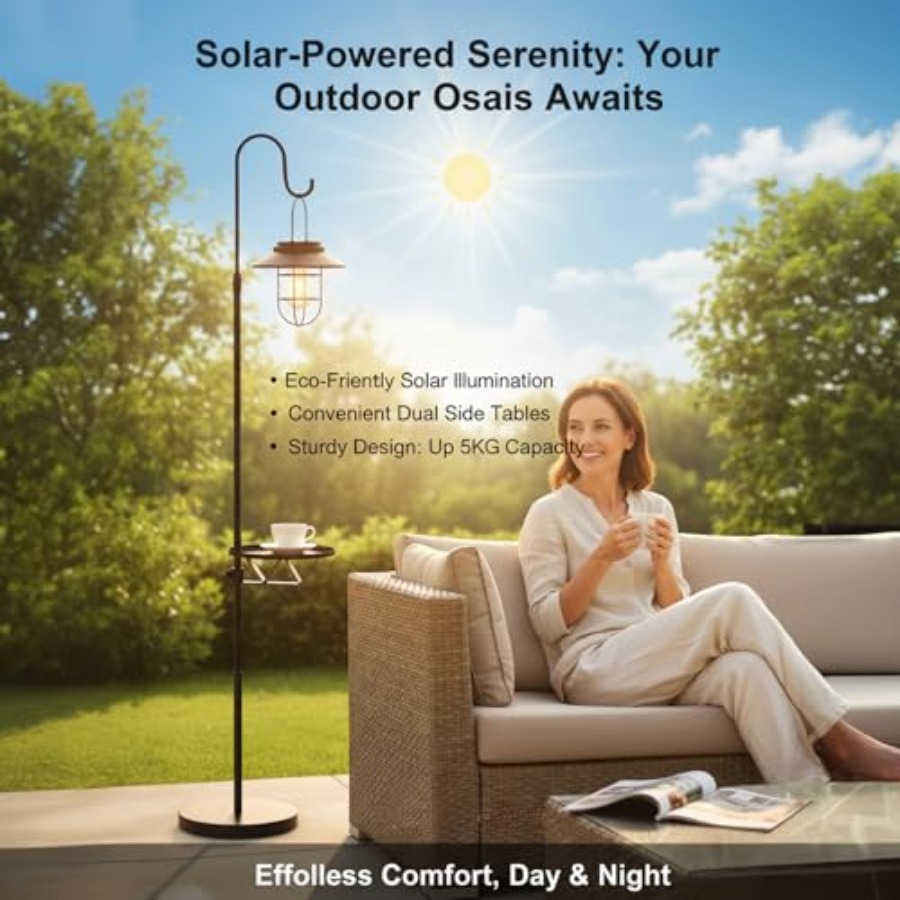 Solar-Stehlampe mit Tisch, 60  – Solar Lamp Bewertung und Preis