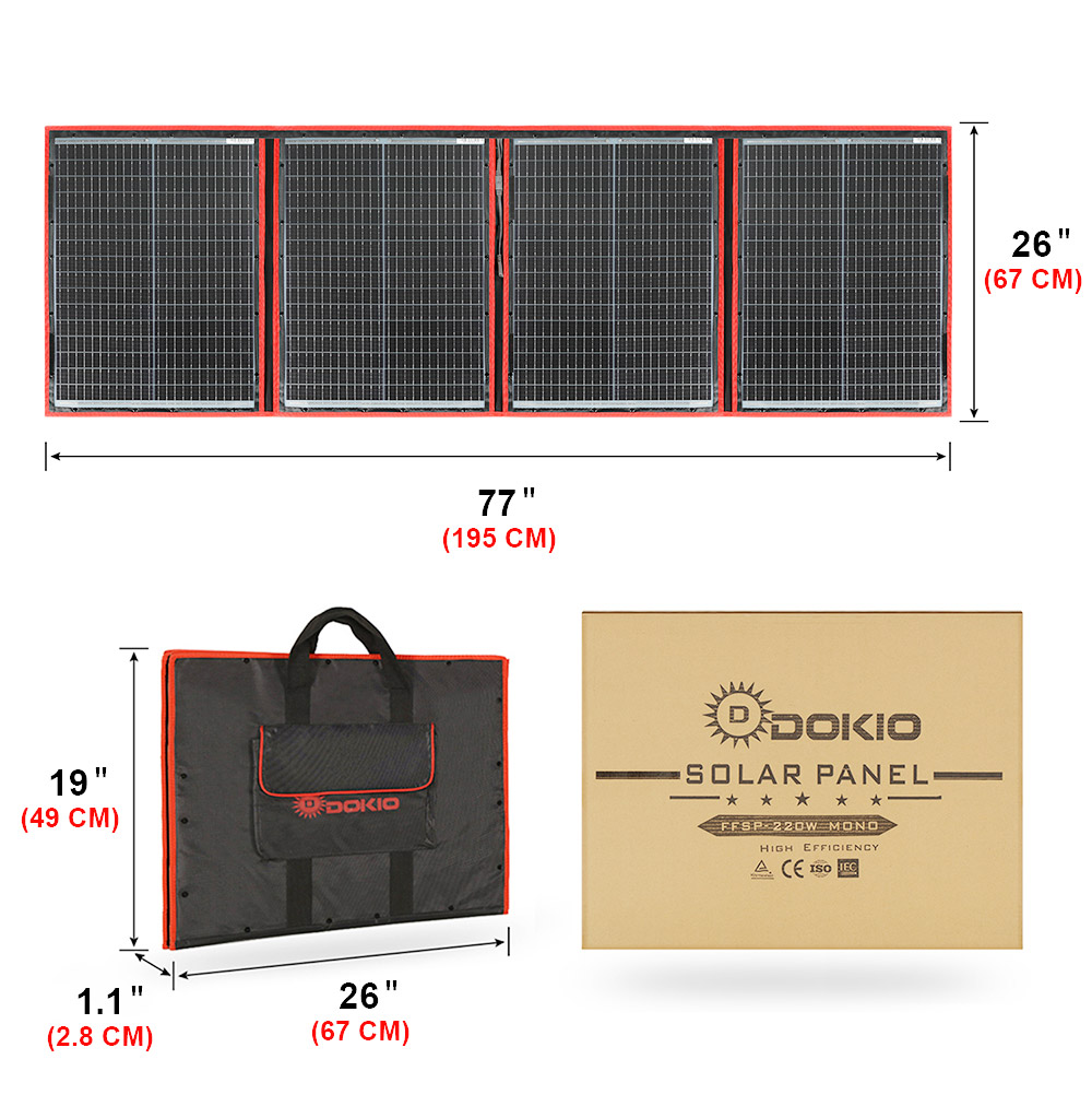 Dokio Marke Flexible faltbare  – Solar Panel 200W Bewertung und Preis