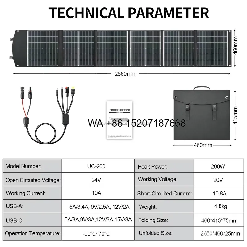 Wmwmnu 200W Faltbares Solarmod – Solar Panel 200W Bewertung und Preis